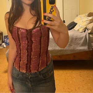 SOLD Vintage Bebe sequin corset top
